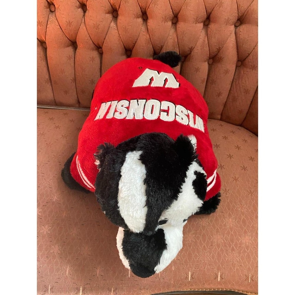 Wisconsin Badgers Plush Pillow Pets Stuffed Animal Toy Mascot Football s4
